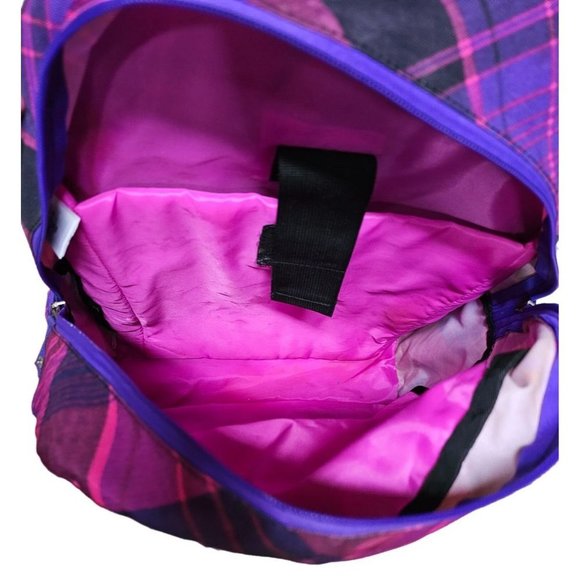 Levi's Pink Purple and Blackd Plaid Multiplex Backpack Tote Bag - Picture 8 of 10